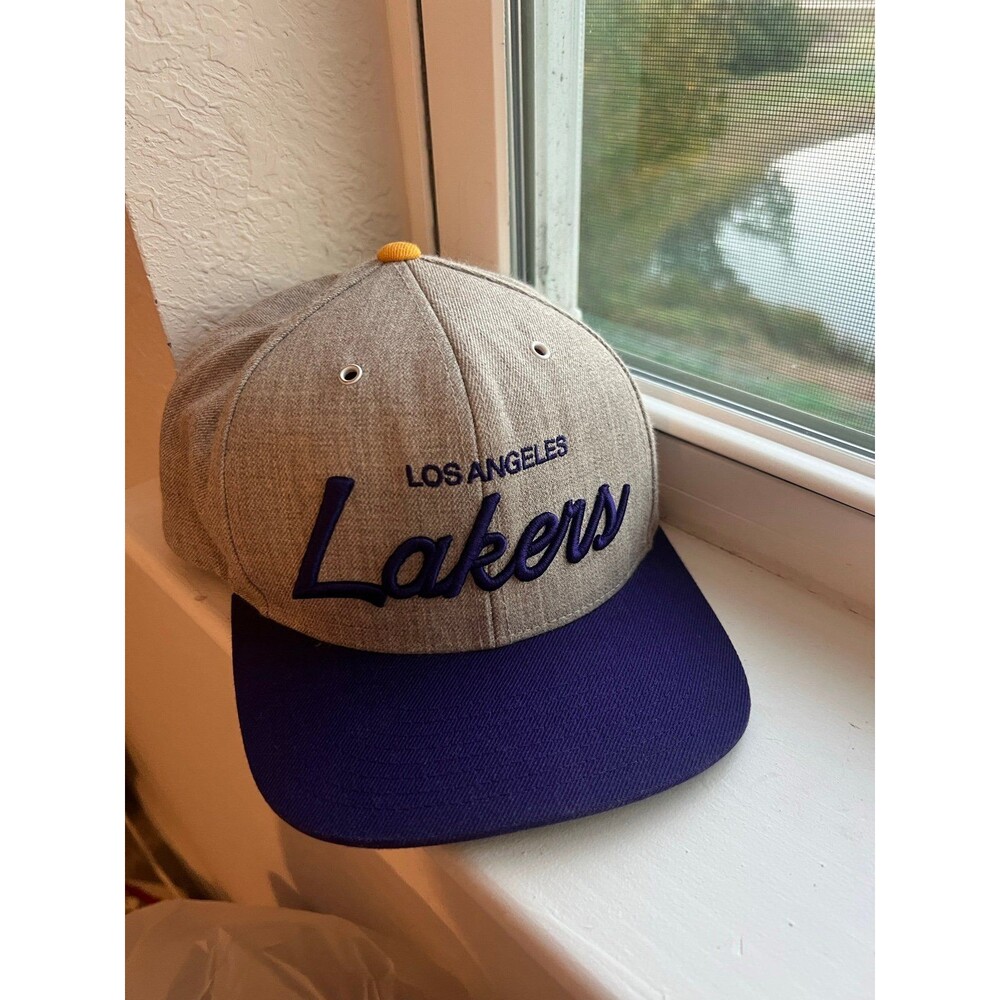 Los Angeles Lakers Mitchel & Ness Hardwood Classics Script Snapback Hat